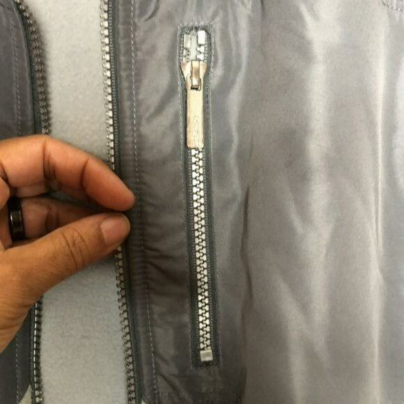 Calvin Klein Womens Full Zip Fleece Jacket Gray Black M MEDIUM - Picture 2 of 9